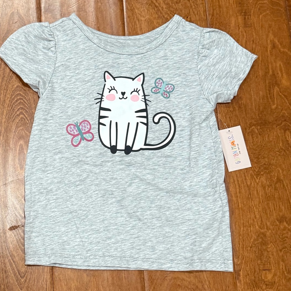 NWT Size 4T Garanimals Gray Cat Graphic T-Shirt